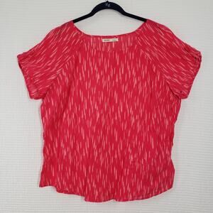Old Navy Top Womens XXL Pink Cotton Lightweight Preppy Colorful Pattern Bohemian